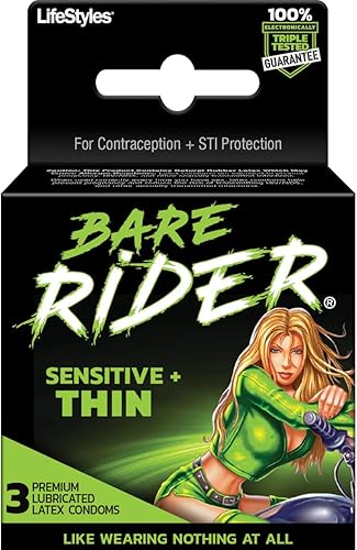 Bare Rider - Sensitive Thin - Paquete de 3