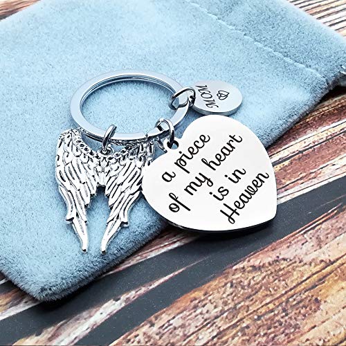 Vadaka Memorial Jewelry Gift A Piece Of My Heart Is In Heaven Keychain Mom Memorial Keychain Keyring Gift Sympathy Jewelry #TOP5