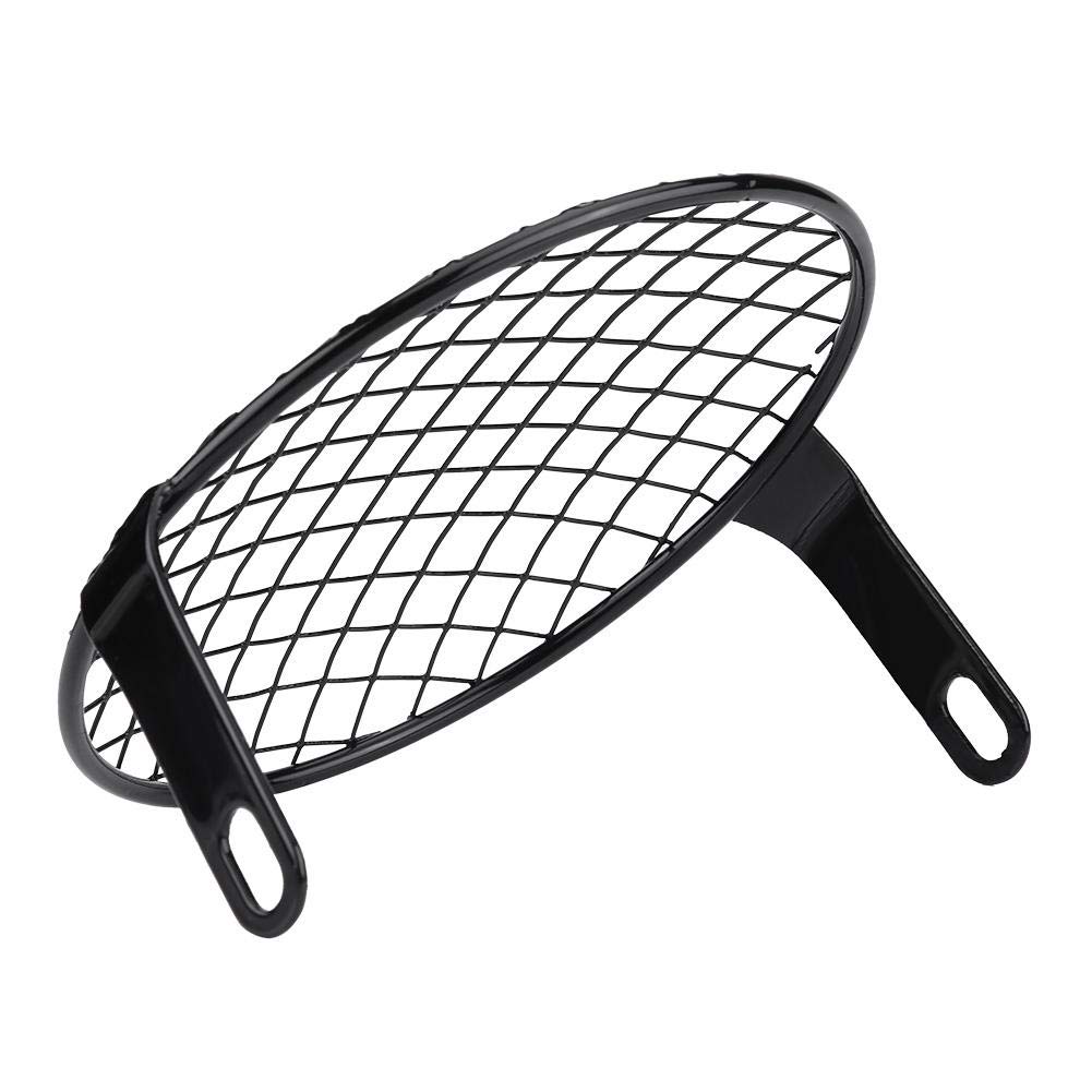 Griglia Coprifaro Per Moto - Stile Cafe Racer Retro In Ferro, Protezione Per Faro Tondo, Per Suzuki SI 6.5 E Altri Modelli