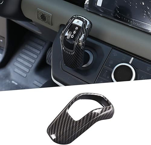 CHEYA Cubierta de plástico ABS para palanca de cambios para consola central de automóvil para Land Rover Defender 110 2020 (estilo de fibra de