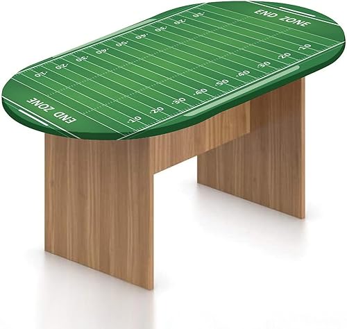 Miniatura 8 de Mantel ajustable ovalado de poliéster con bordes elásticos de fútbol, protector de mesa ajustable con puntaje de campo de fútbol americano, se