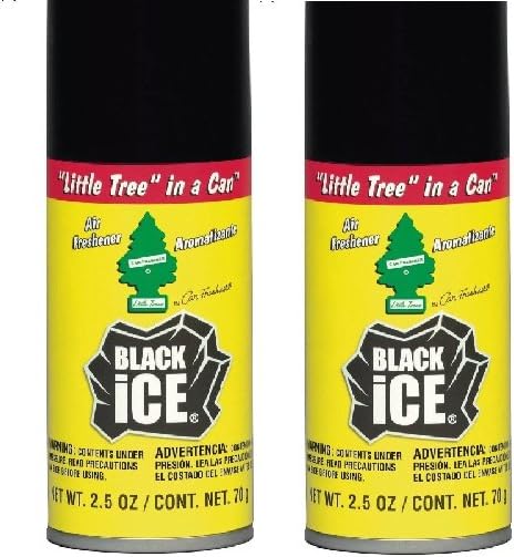 LITTLE TREES Car Air Freshener | Little Tree in a Can | Black Ice | 2 Pack