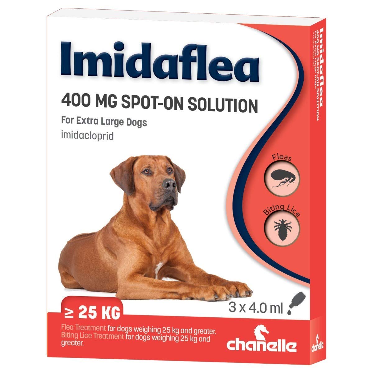 ImidaFlea Spot On Flea Treatment for XL Dogs 400mg 3 Pipettes