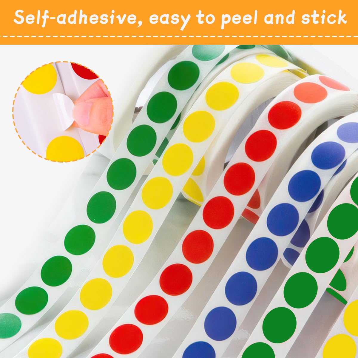 4000 Pièces Autocollantes Rondes, Pastilles Adhésives Multicolores Calendrier