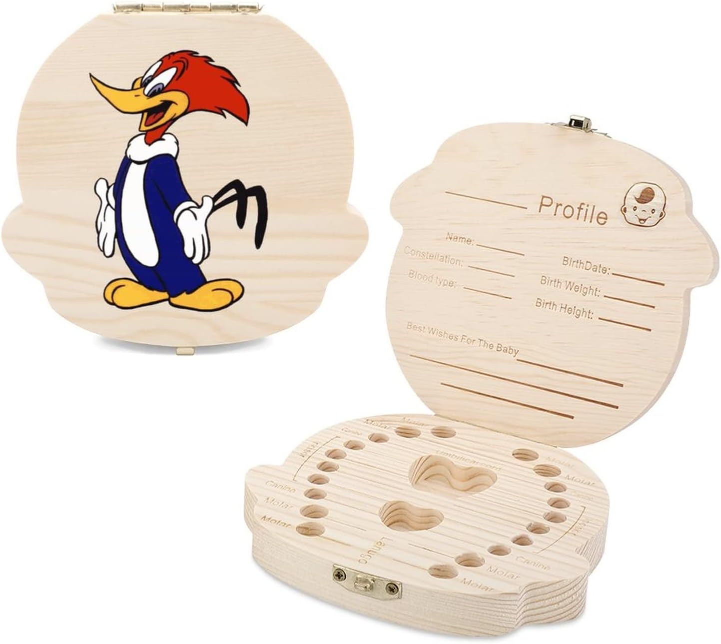 乳歯ケース ウッディーウッドペッカー 乳歯入れケース 木製 乳歯ボックス 子供の歯 乳歯箱 乳歯保管ケース かわいい 乳歯入れ 胎毛ケース 子供の歯ケース 軽量 コンパクト 乳歯 保管ケース 保存 男の子 女の子 お誕生祝い 歯収納 成長記録 ギフト 記念な乳歯