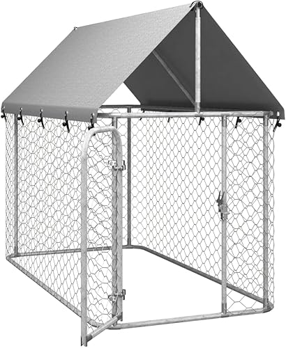 Miniatura 4 de Loibinfen Perreras para perros al aire libre con techo, jaula grande resistente para perros, casa para perros extra ancha con cubierta resistente al