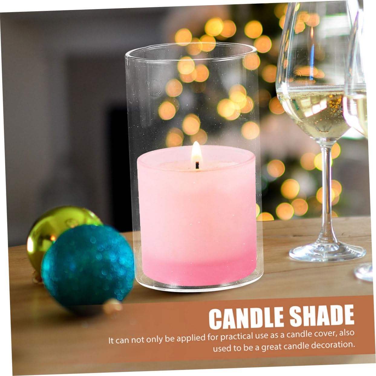 Glass Candle Cylinder Cup Holder Tealight Candle Holder for Home Decorative Wedding Party Center