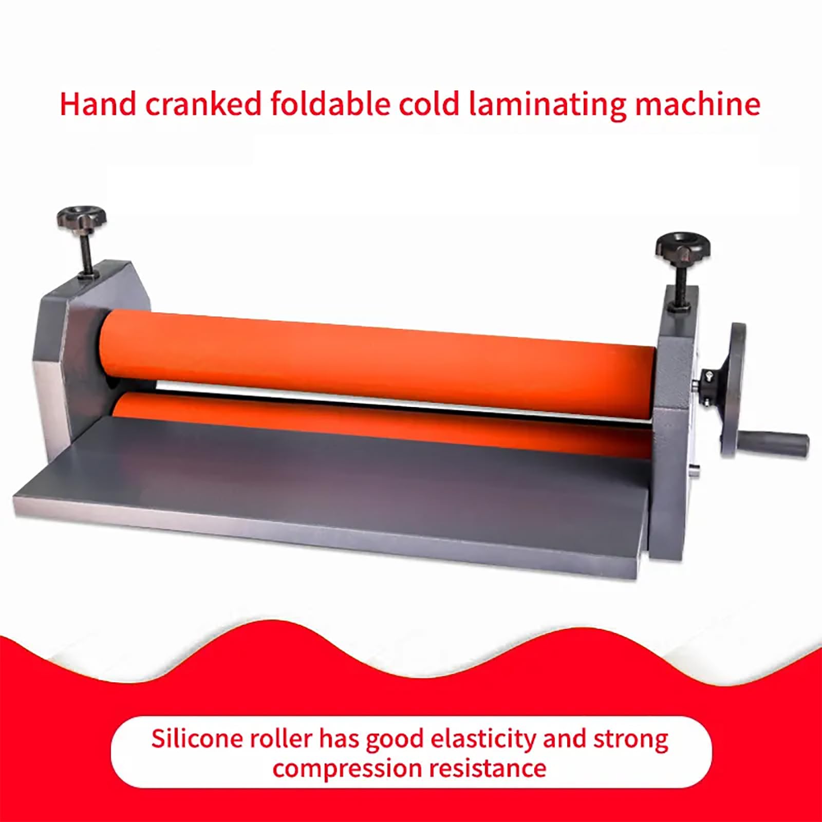 Plastificadora Manual en frío, Ancho de laminación de 75 mm con Volante y Patas Antideslizantes, no Requiere alimentación eléctrica, Ideal para el hogar y la Oficina.