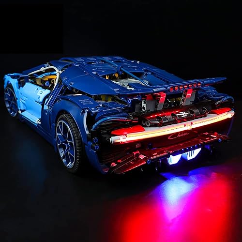 Miniatura 10 de T-Club Kit de luz LED para (Bugatti Chiron), kit de iluminación compatible con Lego 42083 (solo luz LED, modelo de bloque de construcción no