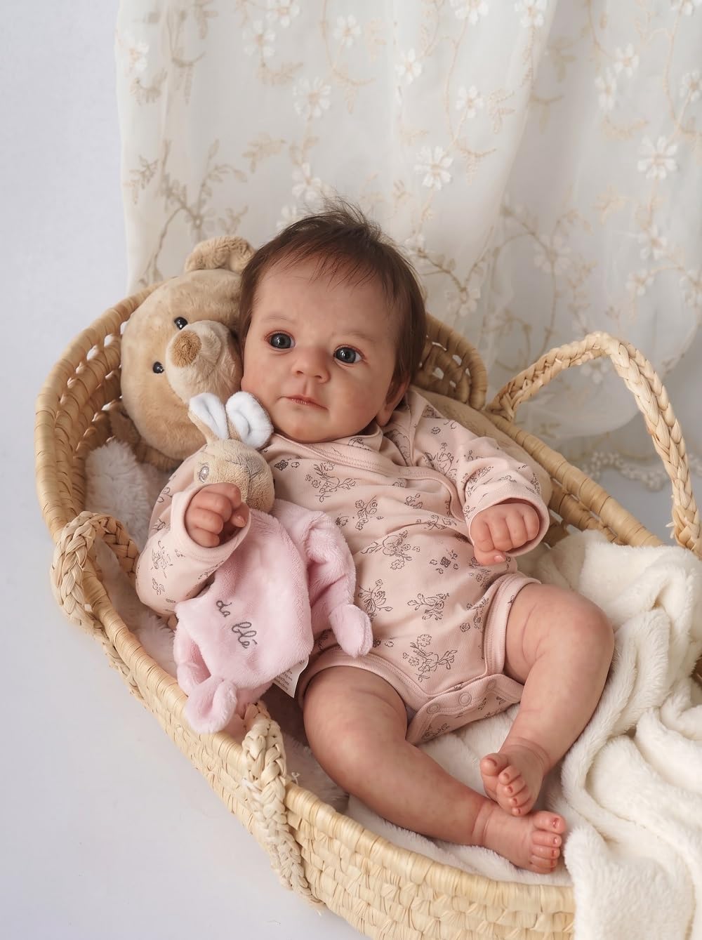 Scnbom Bambole Reborn Femmina 48cm Vere Bambola Silicone originali Toddler