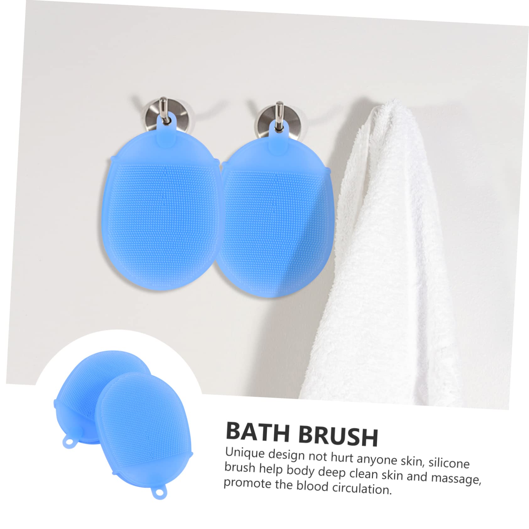 2piezas Cepillos De Silicona Para Baño Exfoliantes Para Cuerpo y Masaje De Cabelludo Herramientas De Limpieza Para Bebés y Adultos Baño Familiar y Uso Piscinas