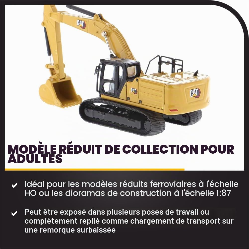 Diecast Masters 85658 Caterpillar 336 Next Gen, véhicule de Chantier H0 Cat détaillé dans Une boîte en métal, échelle 1:87, Environ 12 x 4,1 x 5,5 cm, 14+, Convient pour Le modélisme ferroviaire et