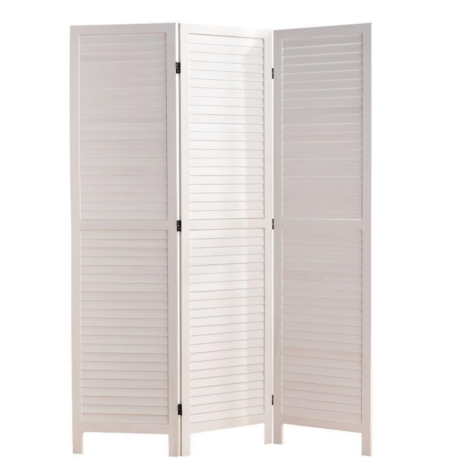 Wooden Frame Folding Paravent 3 Panels Divider Screen Room Partitions Freestanding Privacy Separator for Living Room Office Balcony and Garden Protective Screens Decorative White Partition (