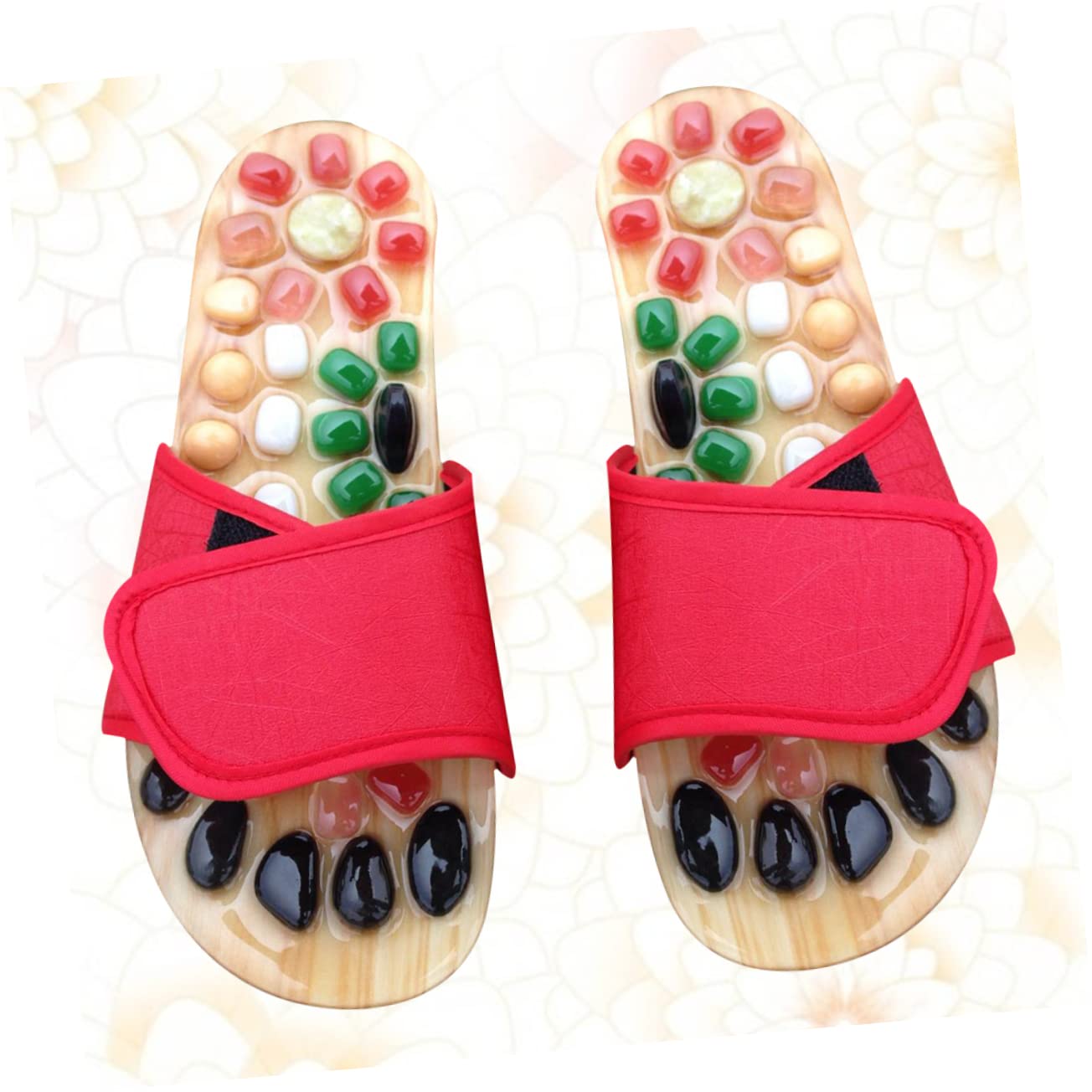 Fußmassage Sandalen mit Akupressurpunkten Rot Größe 41-42