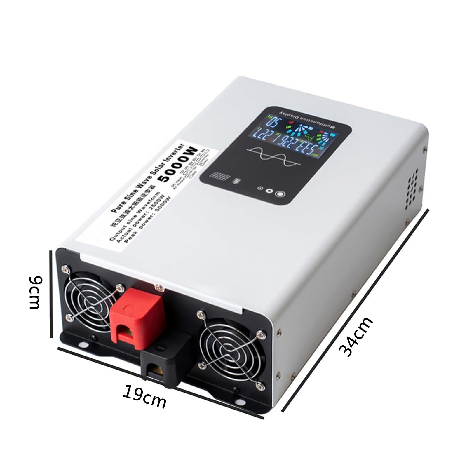 Inverter Solare Ad Alta Potenza Onda Sinusoidale Pura Convertitore Inverter | Convertitore Dc-Ac Con Display Lcd, Onda Sinusoidale Pura E Funzione Collegamento In Parallelo Per Casa, Camper, Camion(48V)