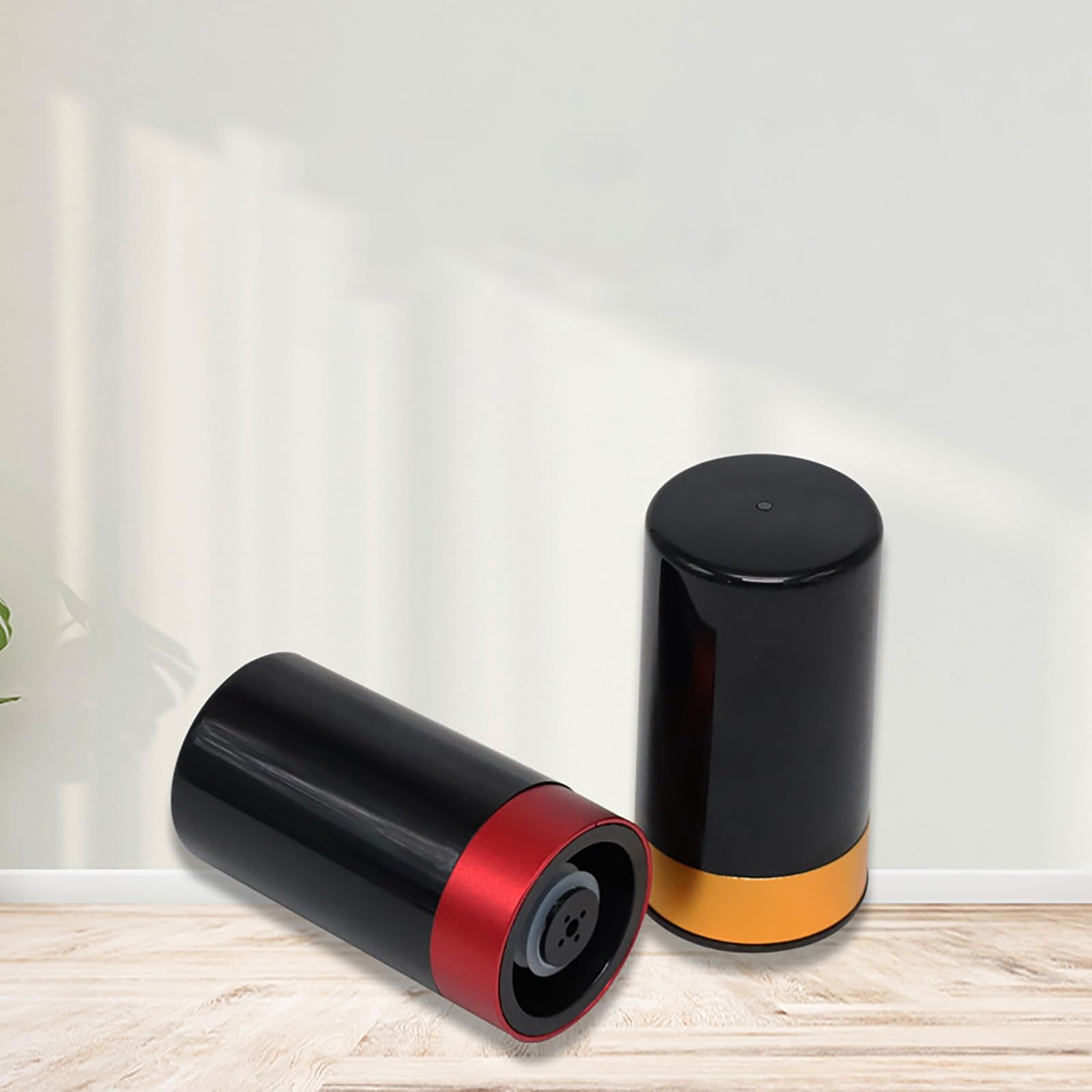 Tapones de Vino de Metal Tapón eléctrico de Vino al vacío Acero Inoxidable, Sello for Botella Blanco UVA para Uso Diario(Rouge)