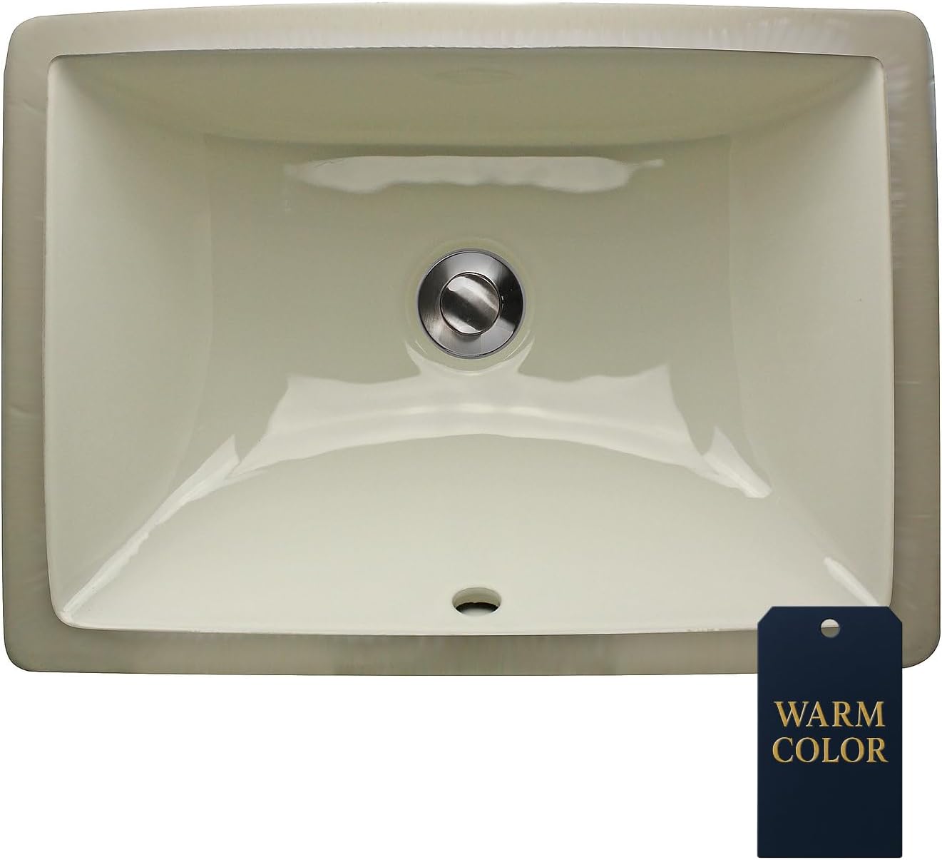Nantucket Sinks UM-16x11-B 16-Inch x 11-Inch Rectangle Undermount Ceramic Vanity Bathroom Sink, Bisque