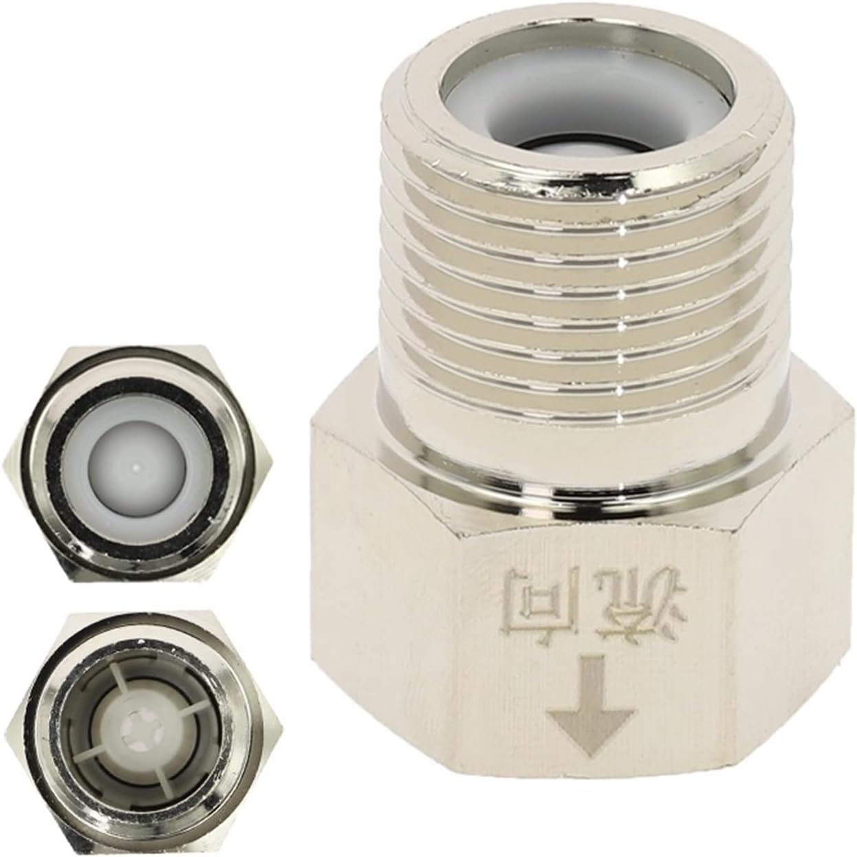 1 PCS toilet check valve 1/2" 3/4" external thread copper nickel-plated one-way valve return water return check valve(Color:DN20 Male X Male 4)