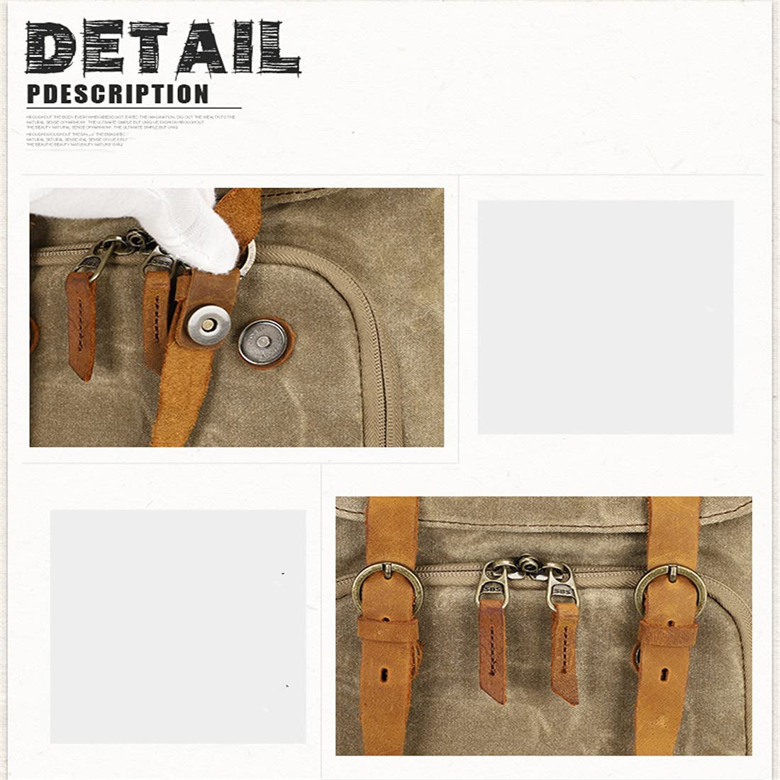 Borsa per Fotocamera, Custodia per Fotocamera DSLR Borsa per Fotocamera Resistente all'Acqua con Portafoglio E Compartimento per Laptop Compatibile, per Uomini E Donne,Cachi