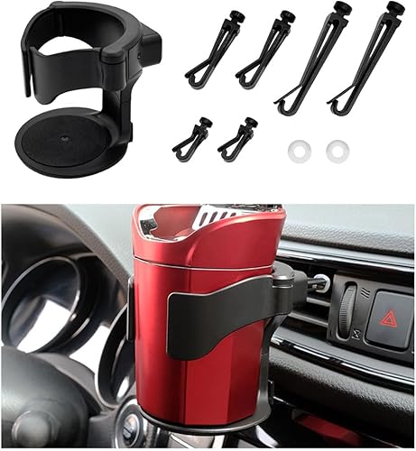 Miniatura 1 de Portavasos para automóvil para ventilación de aire, soporte horizontal ajustable para tazas de aire acondicionado y aire acondicionado con clips,