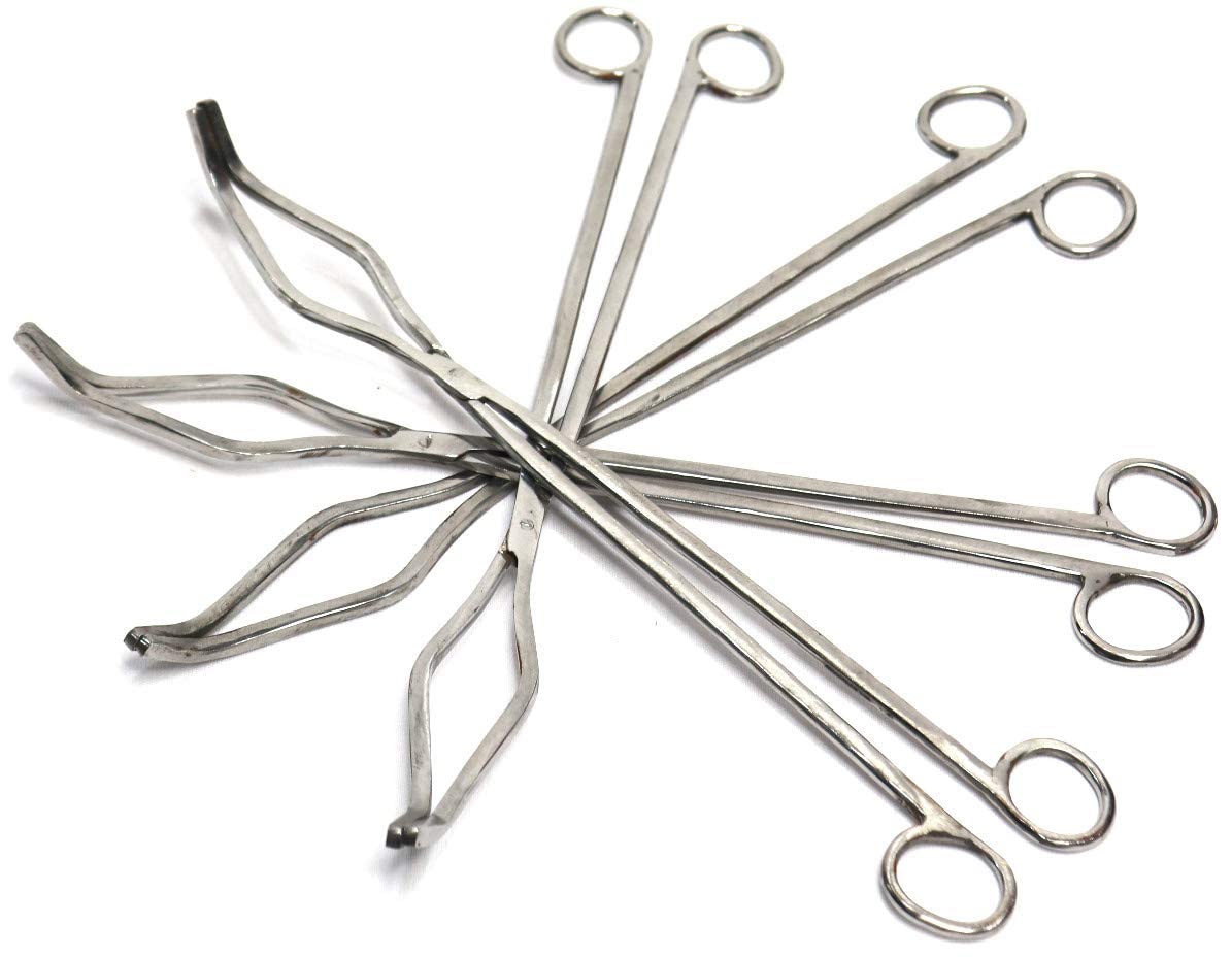 SAINI_MEDICOS Stahltiegel-Zange für Laborgröße 20,3 cm, für Labor-Heißbecher, Flaschen, Röhren, Halter, Laborzubehör, 10 Stück