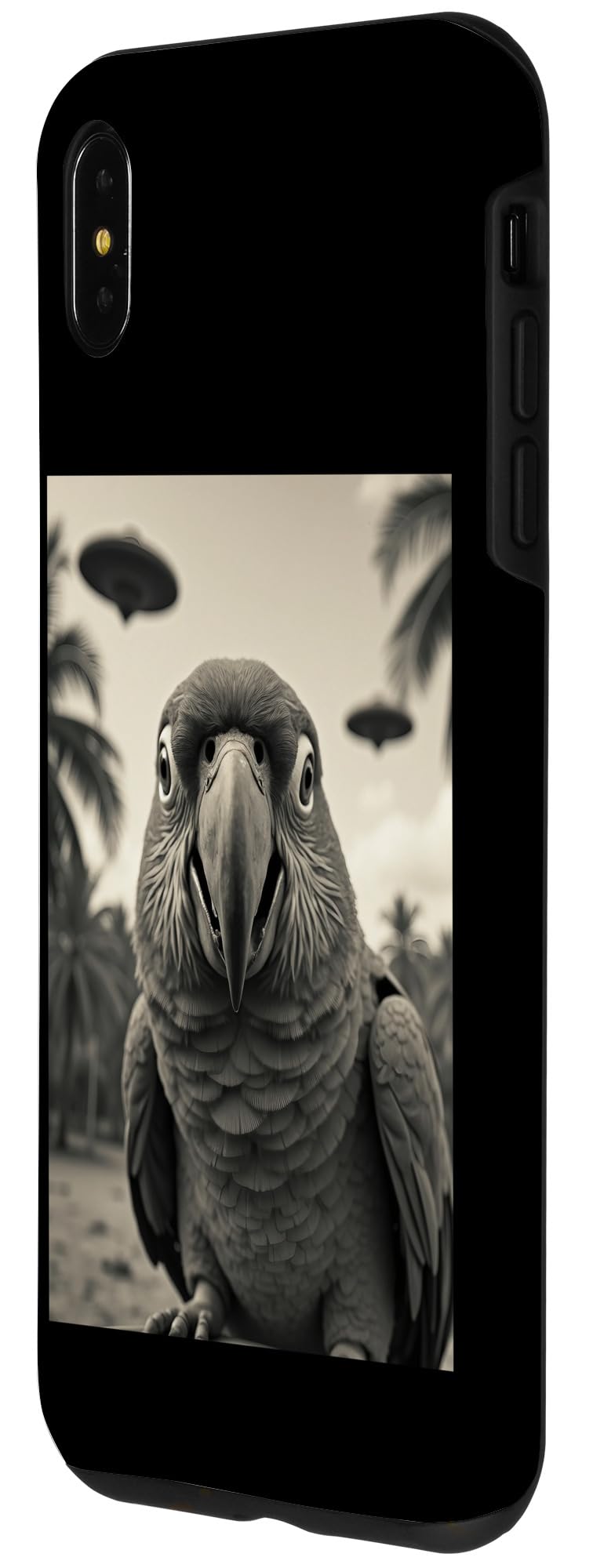 Funny parrot Selfie with UFOs Weird Alien Case for iPhone XS Max - Image 2