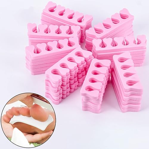 Miniatura 5 de Emivery 50 piezas rosas para arte de uñas, separadores de dedos, dedos, pies, esponja, polaco, manicura, pedicura para mujeres y niñas