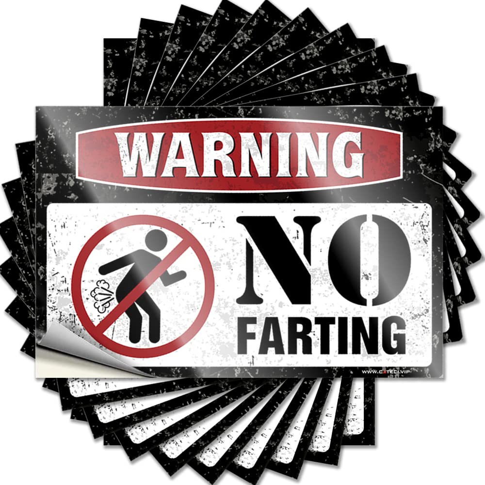 No Farting Warning Tattoos Lake Life Decor Self Adhesive | Heavy Wall Vinyl Sticker Pack for Tiki(8X12CM)