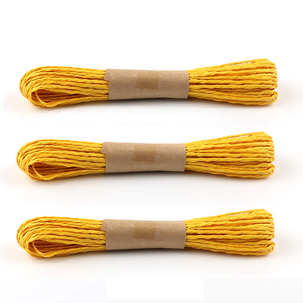 Raffia Stripes Paper String,Twisted Paper Craft String/Cord/Rope for DIY Making Twisted Paper Craft 