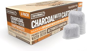 CoffeeWorks Charcoal Water Filter Refill Cartridges for Keurig Coffee Machines - Universal Fit Replacement Filters Compatible with Keurig K-Cup Pod 2.0 and 1.0 Classic Coffee Brewers 6