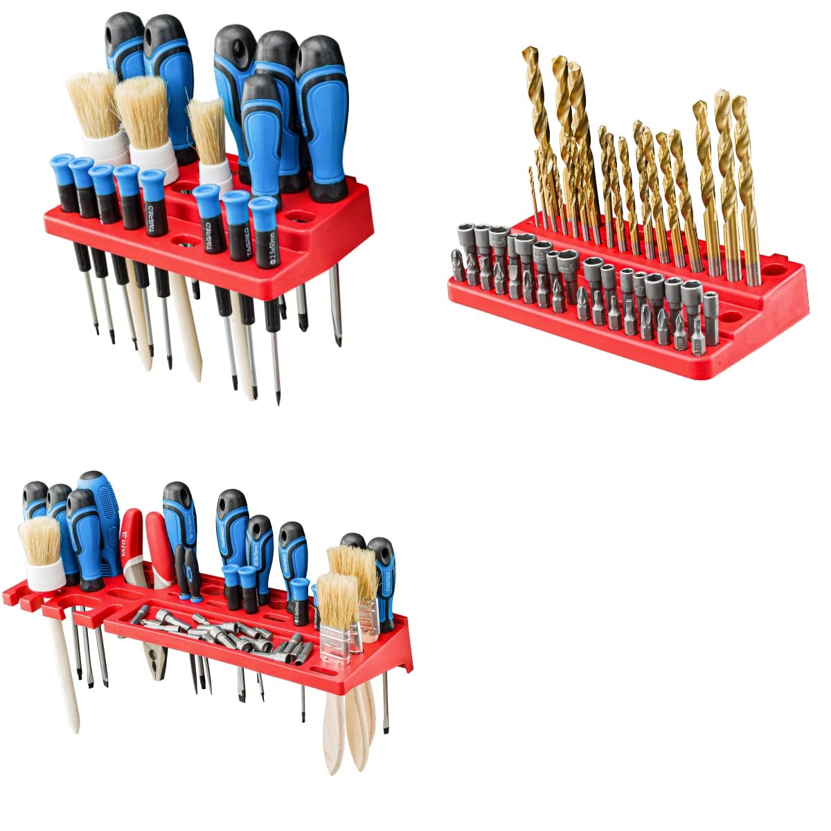 SimpleThing Sistema de almacenamiento para taller, 230 x 78 cm, estantería de pared con soportes para herramientas, placas de pared extrafuertes, estantería para herramientas, estantería para garaje,