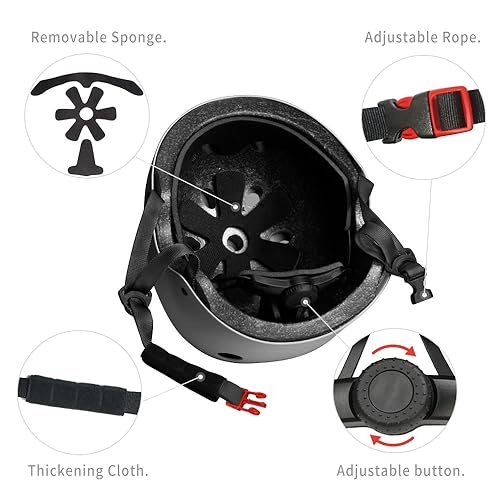 Vista 25 de Kids Bike Helmet, Toddler Helmet for Youth Adult, Knee Pad Elbow Pad Wrist Guard Protective Gear Set for Skateboard, Bike, Skating, Cycling