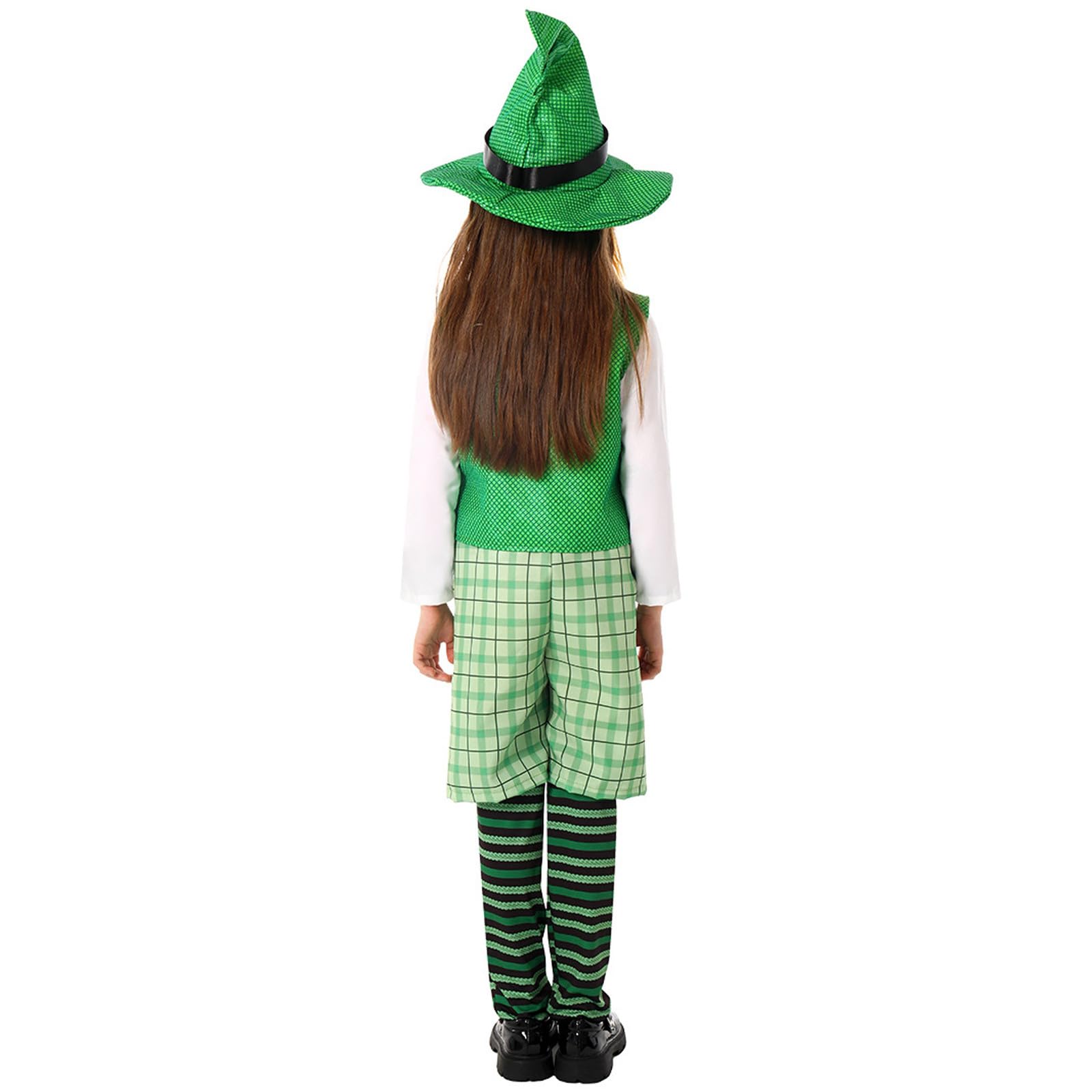 Générique Déguisement Enfant Garçon Fille Costume De Lutin Irlandais pour Fête Et Spectacle Tenue Complète avec Chapeau Déguisement Carnaval Enfant