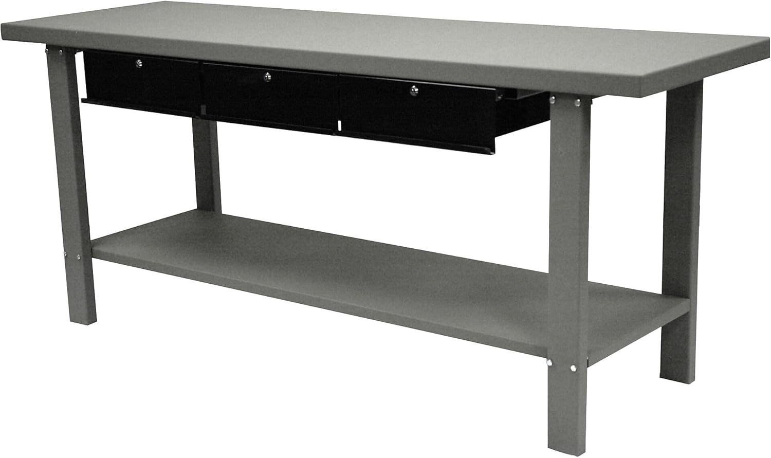 Homak 59-Inch Industrial Steel Workbench with 2-Drawers, Gray, GW00550170