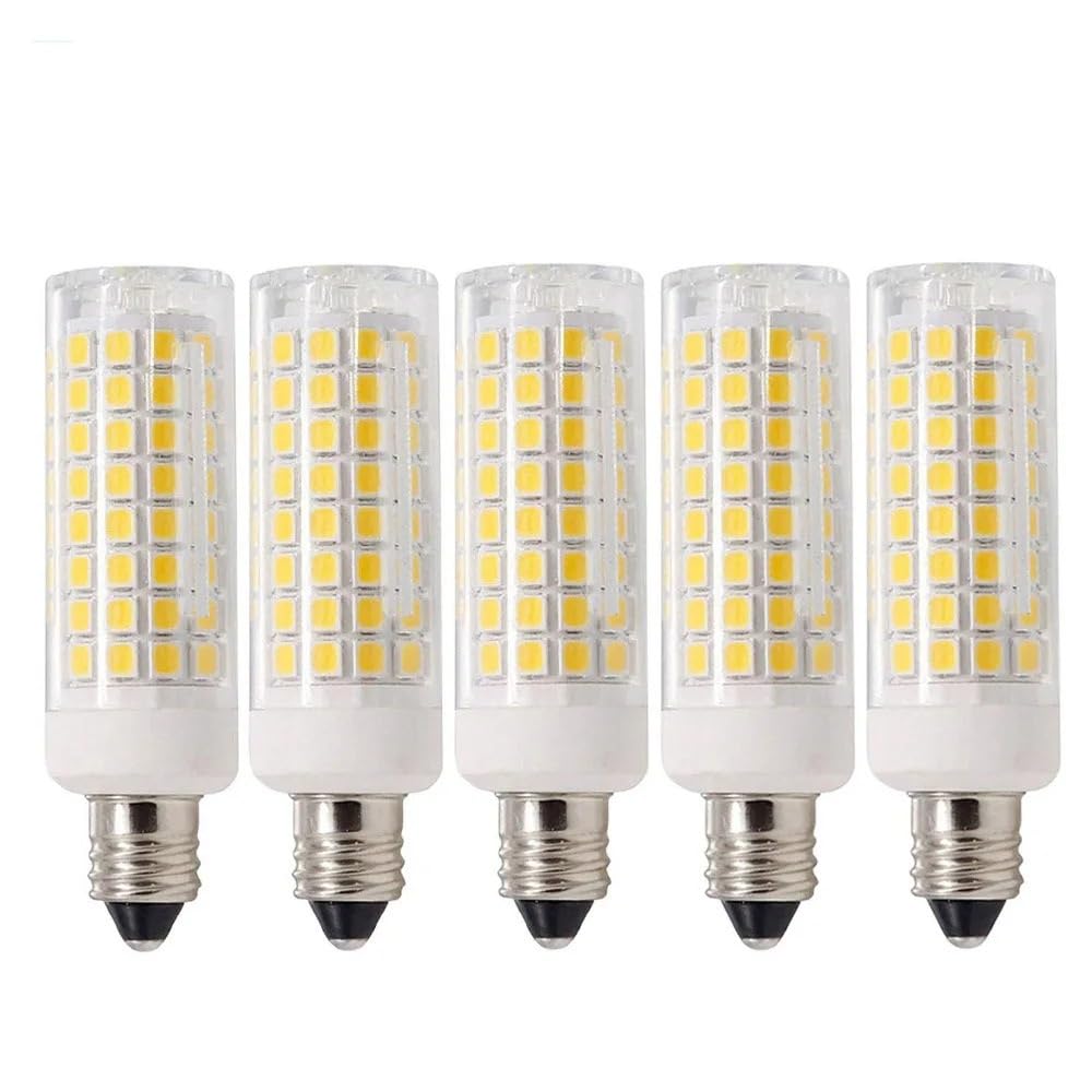 1fortunate Paquete de 20 bombillas LED en forma de maíz, CA 220 V, G9/E12/E14, lámparas de araña de cristal, 10 W, 102 leds, bombillas regulables(Warm White E12)