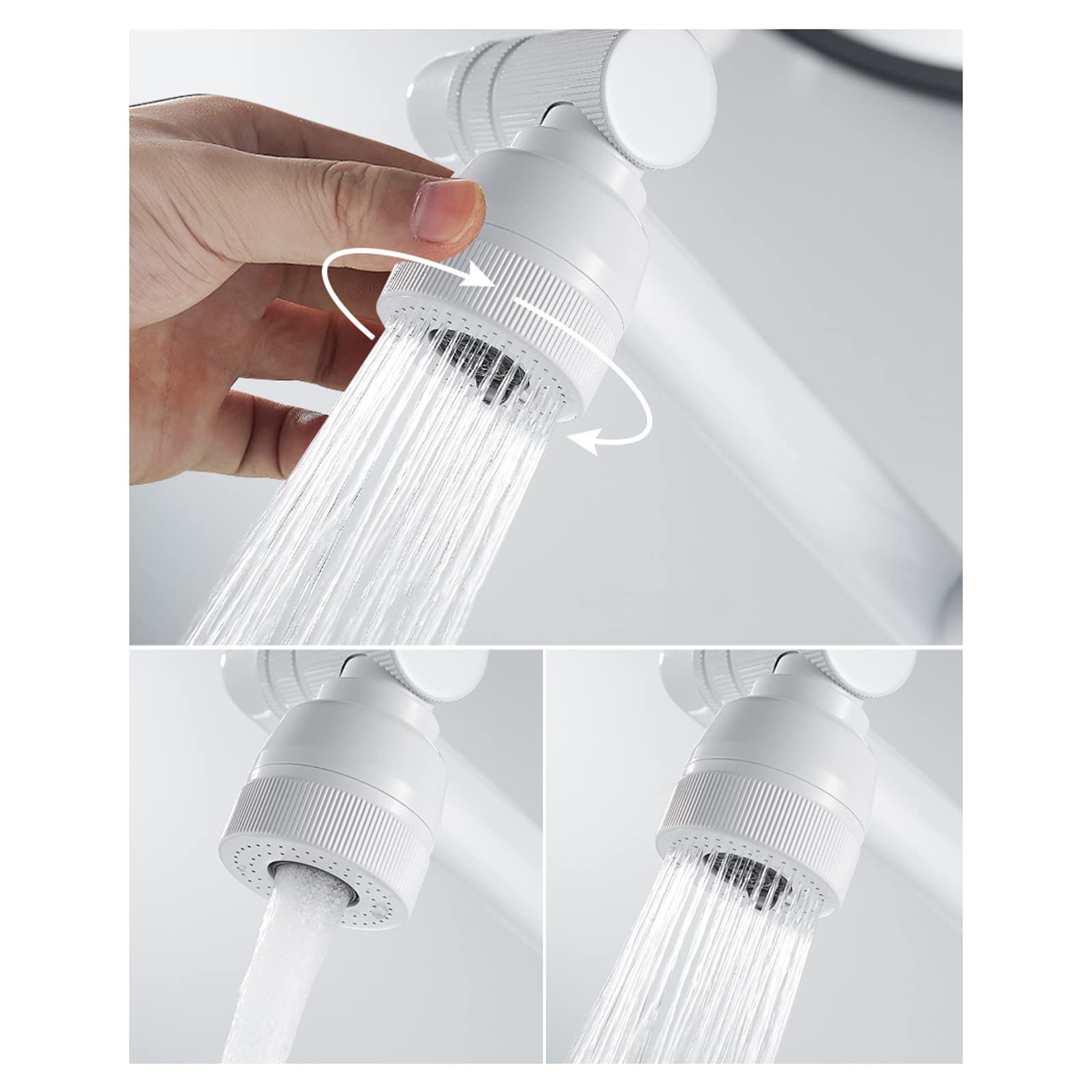 Shower Head Bathroom Sink Mixer Tap,White,Single-Lever Basin Mixer Tap,Bathroom Taps Mixer Sink,2 Water Outlet Modes,Anti-corrosion And - View #7