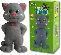 Gato Falante Interativo com Sensor de Toque – Repete Fala, Pisca os Olhos e Reage ao Toque | Brinquedo Educativo e Divertido para Crianças | Presente Inteligente Infantil