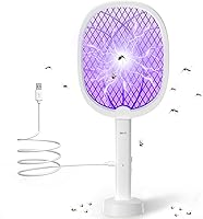 DANGZW Elektrische Vliegenmepper 3000V Extra Sterke, 2 in 1 USB Elektrische Fly Zapper met UV Lichtval Elektrische...