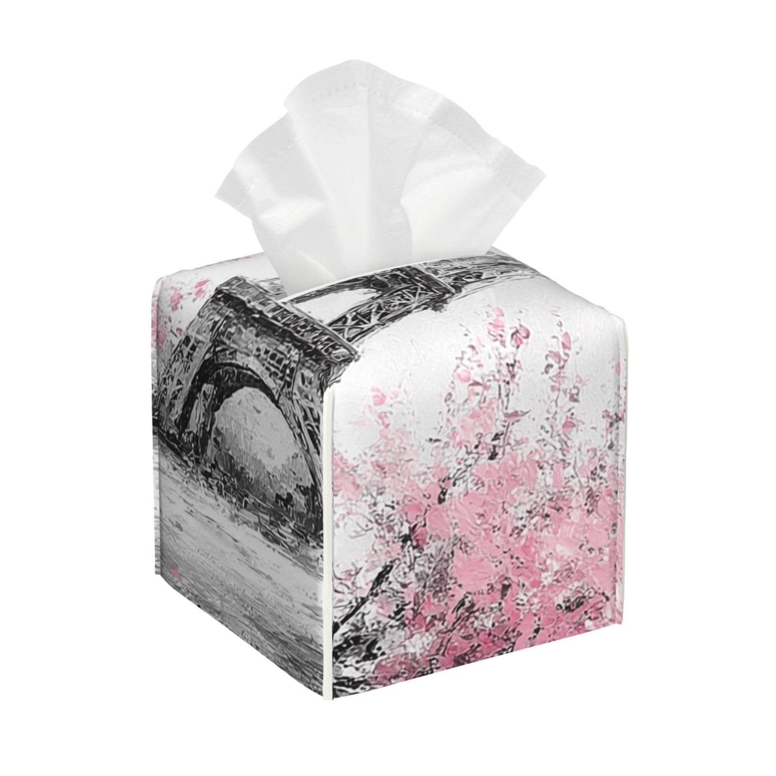Painting Paris Eiffel Tower Tissue Box Cover Square Cube Boxes