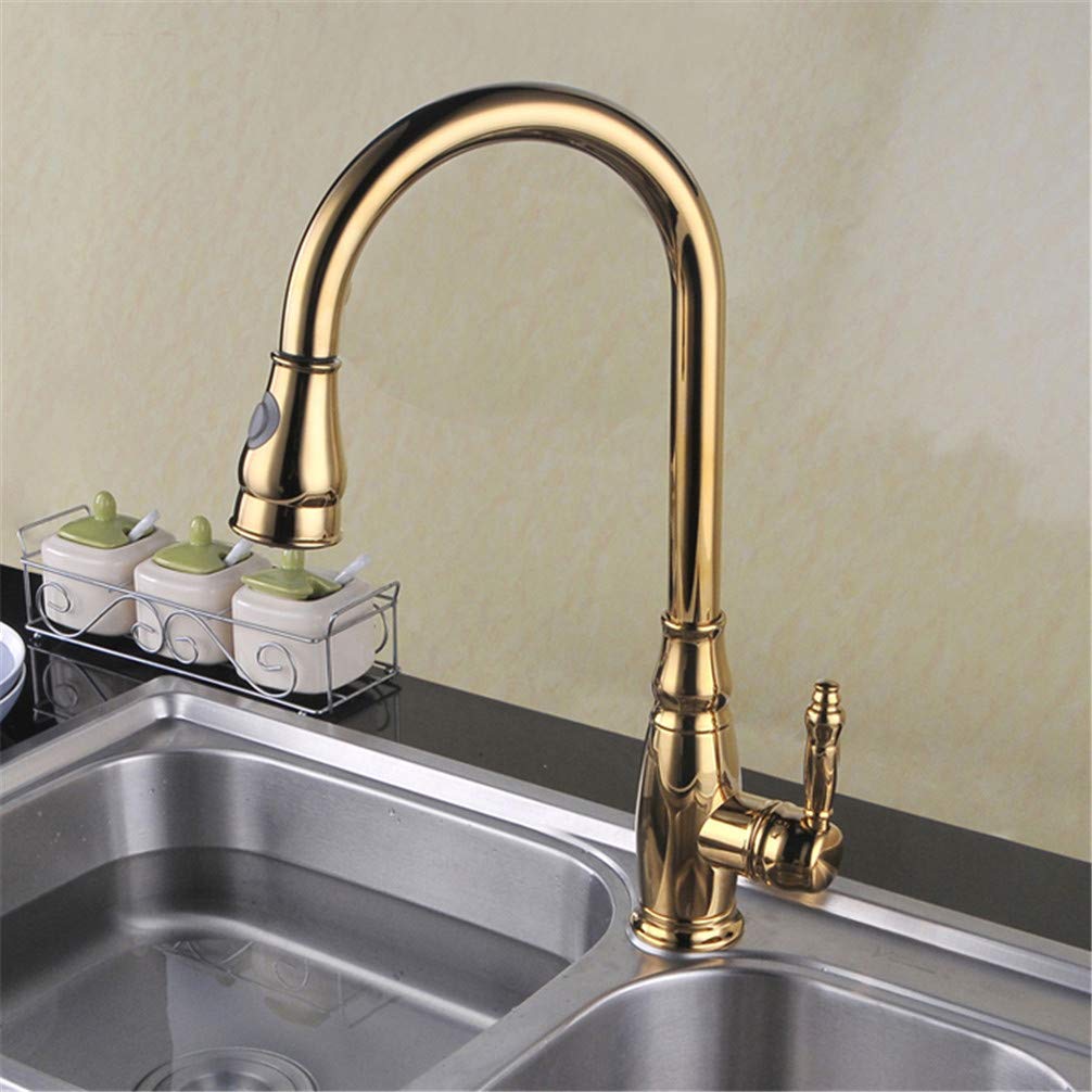 Filtre à eau calcaire pour robinet de cuisine en cuivre, mitigeur d'évier or anti-éclaboussures
