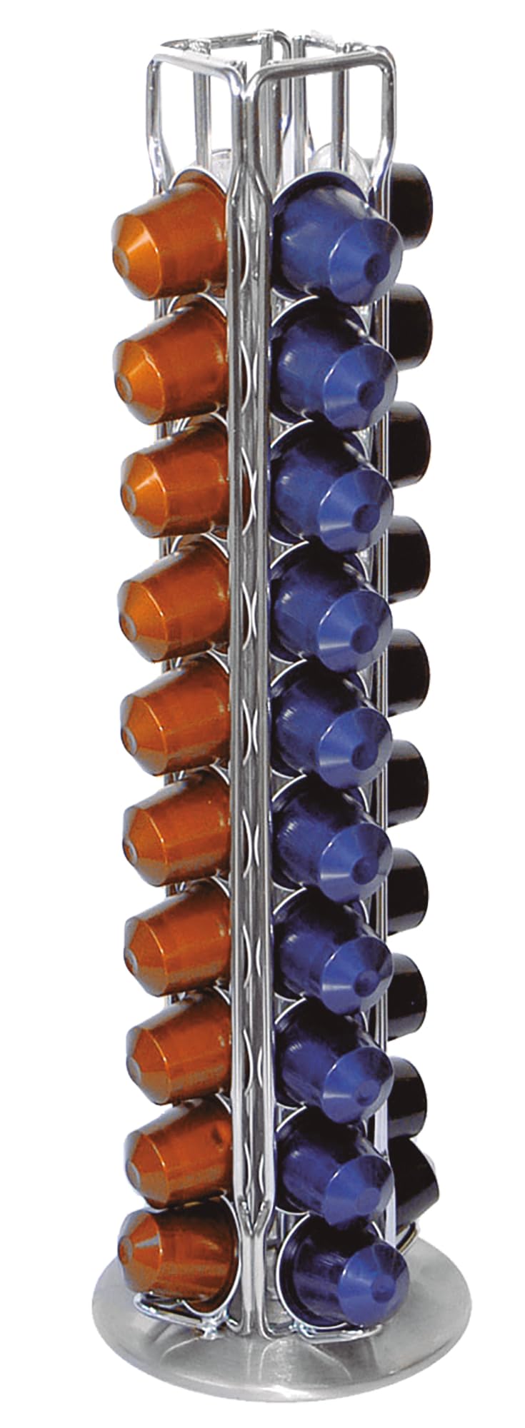 Porte-capsules De Café JOCCA – Capacité 40 Capsules – Design Chromé – Acier – Dimensions 11 X 37 Cm