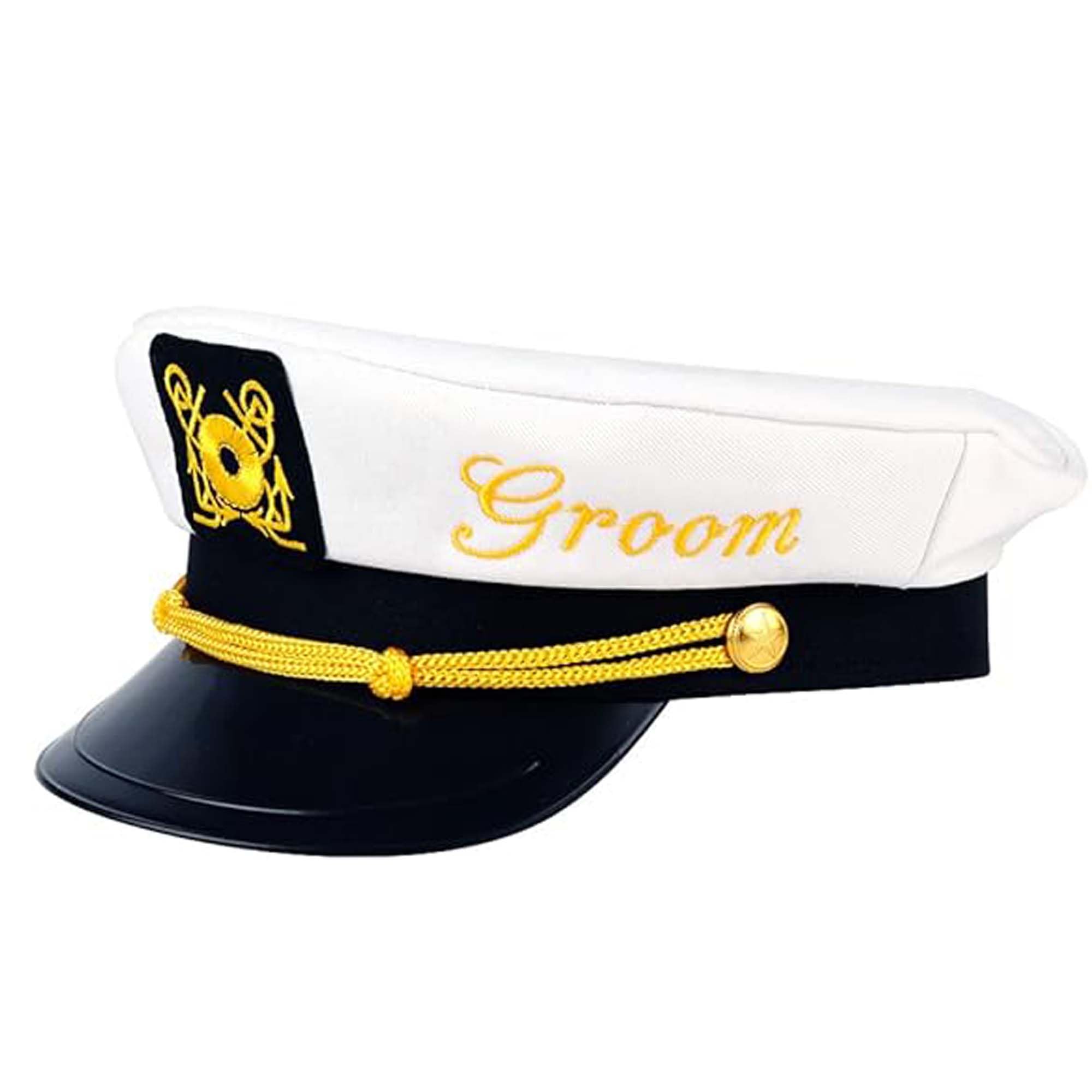 Bachelor Party Captain's Hat - Groom to Be Nautical Bachelor Hat | Funny Accessory Boats n' Hoes Bridal Shower