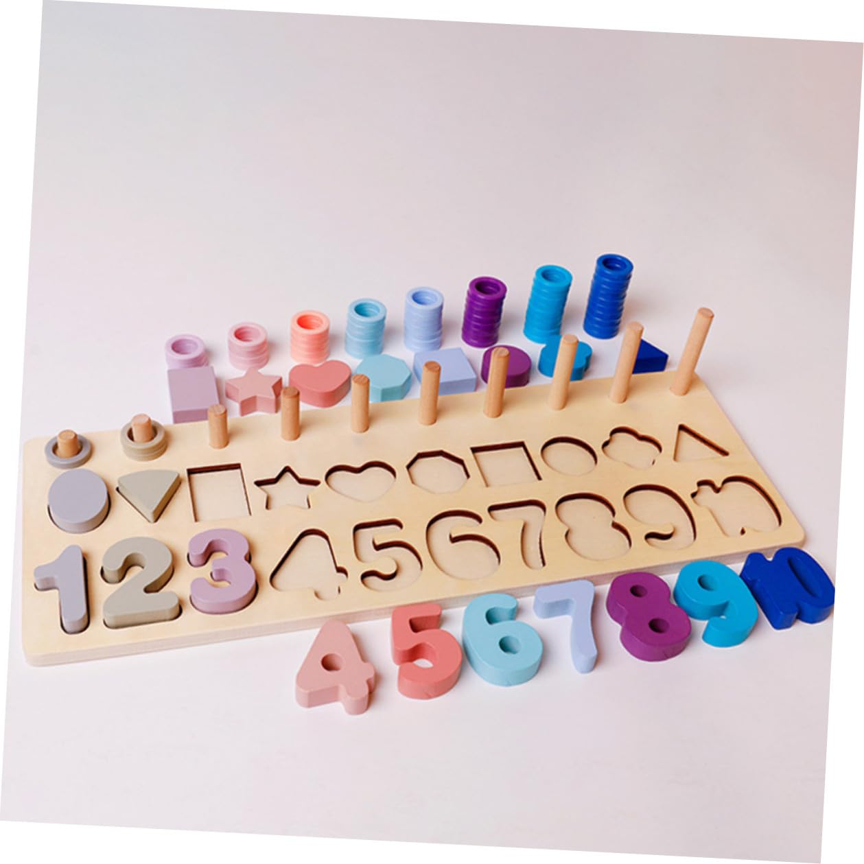 Mikinona Rompecabezas de Madera Formas Geométricas para Aprender Mientras Juegan, Juguetes Educativos para Niños Pequeños de 2 a 4 Años