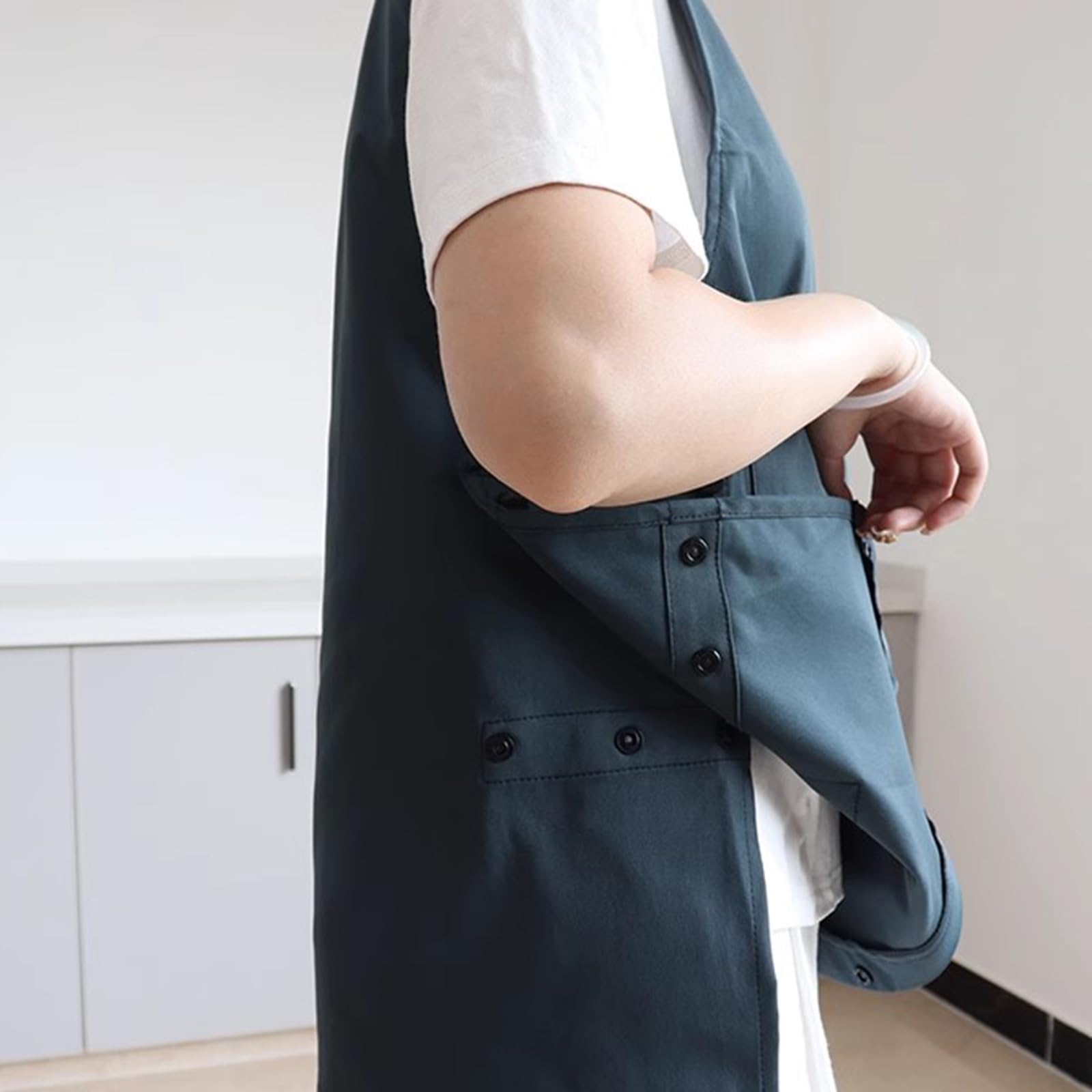 Tabliers Toile, Tablier Cuisine De Homme Femme, Tablier Nettoyage Réglable Tabliers De Travail avec Poches Grey,One Size