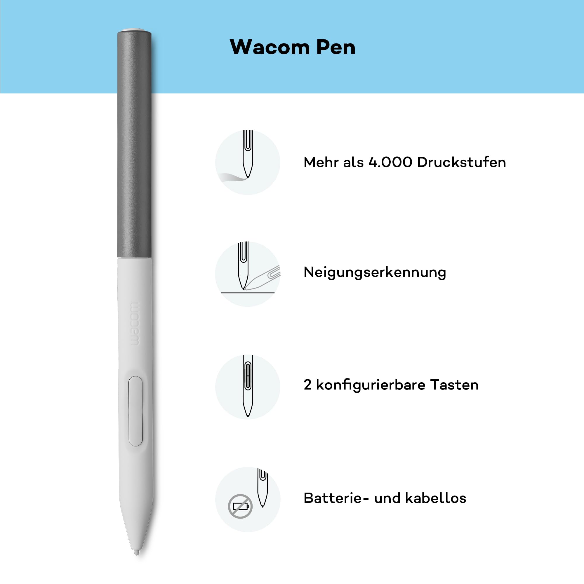 Wacom One S Stifttablett inkl. batterielosem EMR-Stift, Bluetooth-Verbindung, für Windows, Mac, Chromebook und Android – ideal für kreative Einsteiger, digitales Zeichnen und alltägliche Büroarbeiten.