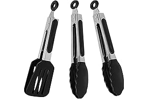 Mini Silicone Serving Tongs Set of 3