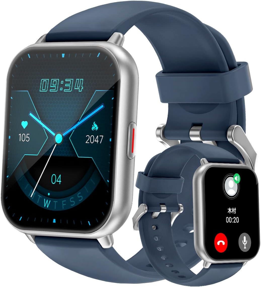 RUIMEN Smart Watches for Men Women (Answer/Make Calls), 1.8″ Smartwatch for iOS/Android Phones, Fitness Tracker Heart Rate/Sleep Monitor Digital Watch Waterproof (2 Bands Included), Blue RUIMEN Smart Watches for Men Women (Answer/Make Calls), 1.8″ Smartwatch for iOS/Android Phones, Fitness Tracker Heart Rate/Sleep Monitor Digital Watch Waterproof (2 Bands Included), Blue
