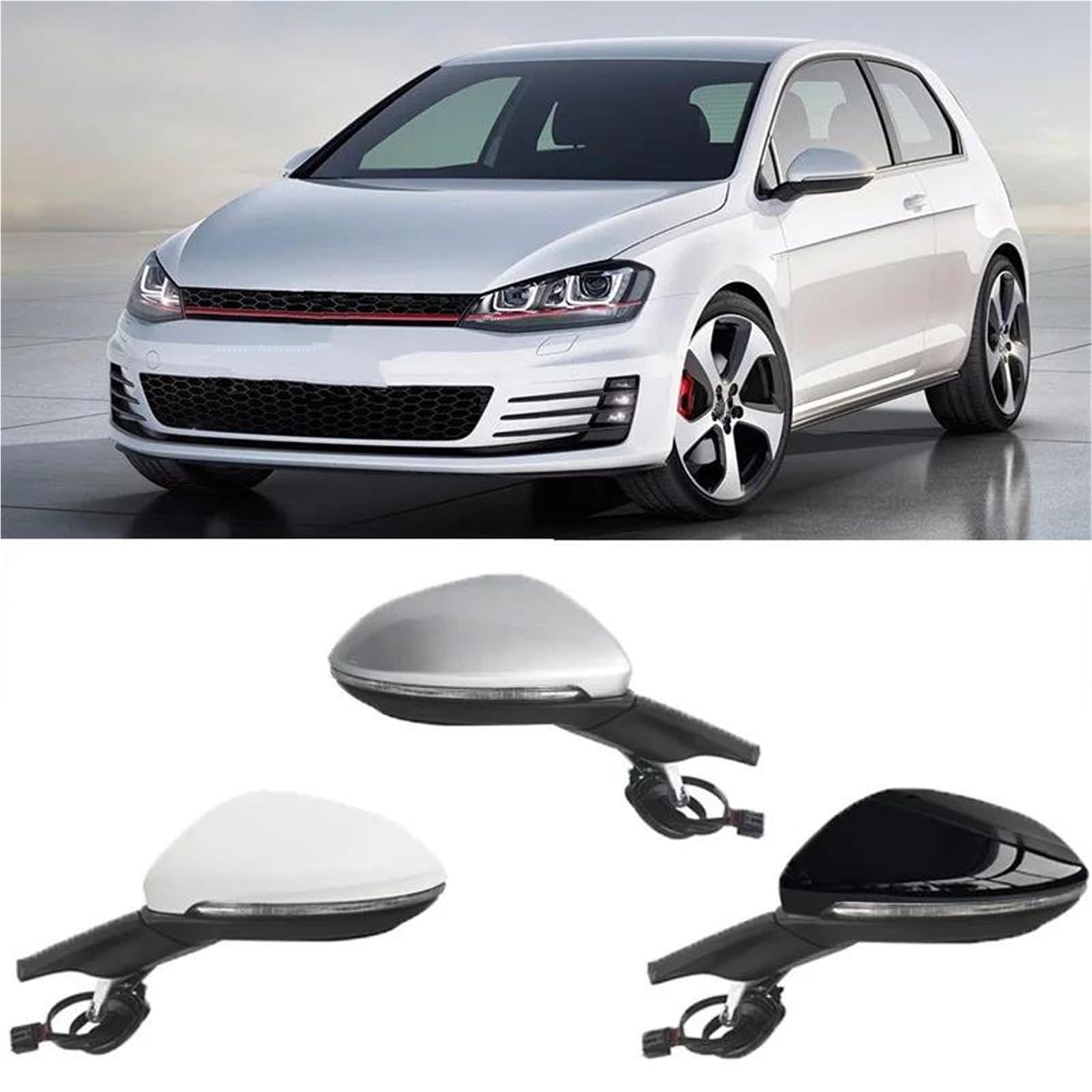 Rétroviseur Extérieur Porte Rétroviseur Extérieur Pour VW Pour Golf 7 MK7 (2014-2016) Référence 5GG857507A Rétroviseurs Extérieurs Avec Verre Chauffant(13 fils argent gauche)