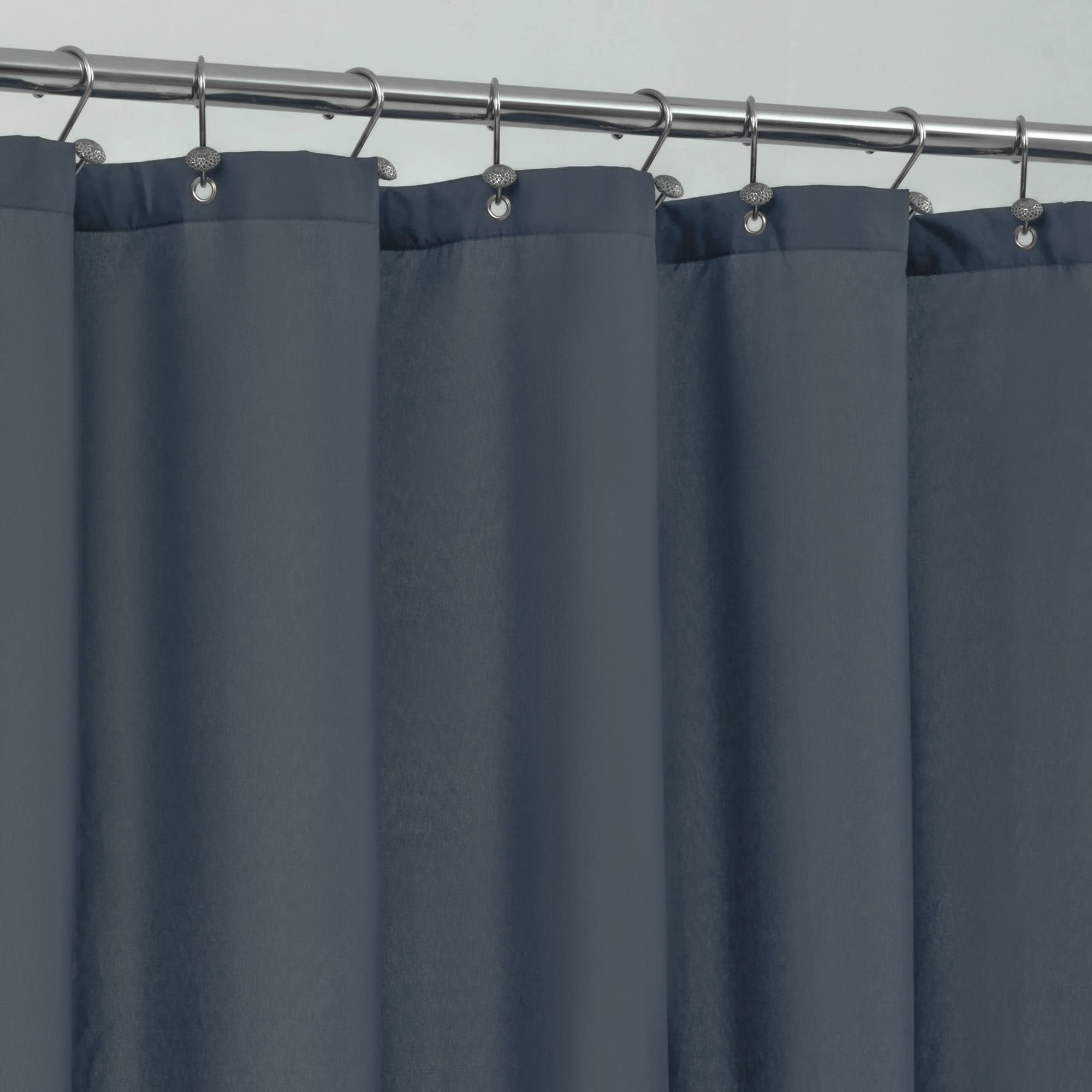 ALYVIA SPRING Extra Long Fabric Shower Curtain or Liner Stone Blue, 72x84