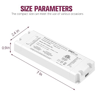 EMITEVER 2-Pack 50W 24V Triac Dimmable LED Driver, AC 120V to DC